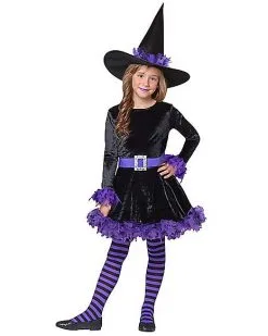 Spirit Halloween Kids Purple Shredded Witch Costume
