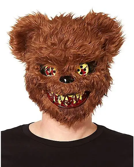 Spirit Halloween Brown Scary Teddy Bear Half Mask 3 Spirit Halloween Brown Scary Teddy Bear Half Mask