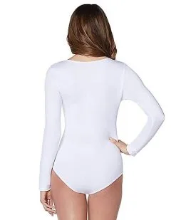 Spirit Halloween Long Sleeve White Bodysuit -SPIRIT HALLOWEEN Sales 01263854 b