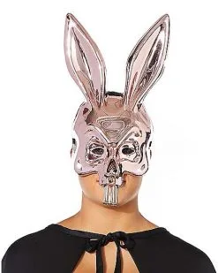 Spirit Halloween Metallic Pink Bunny Half Mask