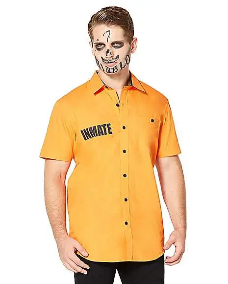 Spirit Halloween Arkham Inmate Work Shirt - Suicide Squad 3 Spirit Halloween Arkham Inmate Work Shirt - Suicide Squad