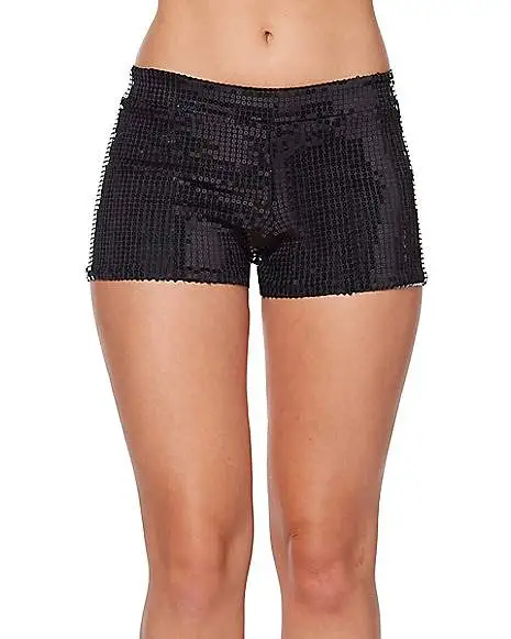 Spirit Halloween Adult Black Sequin Shorts 3 Spirit Halloween Adult Black Sequin Shorts