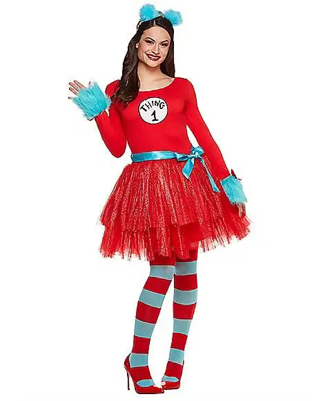 Spirit Halloween Adult Thing Tutu Dress Costume - Dr. Seuss 3 Spirit Halloween Adult Thing Tutu Dress Costume - Dr. Seuss