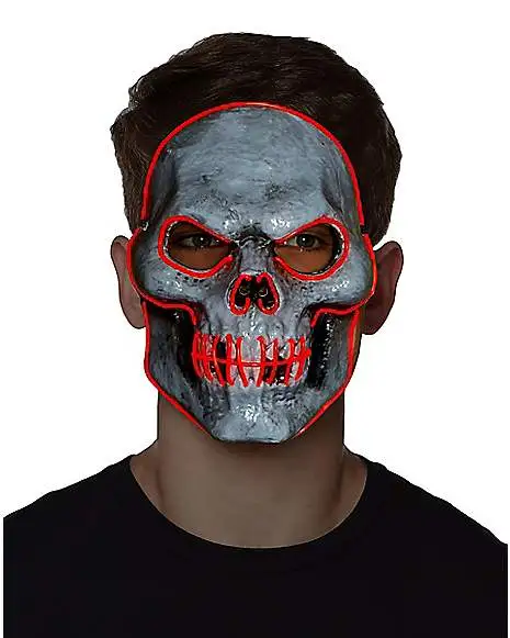 Spirit Halloween Doom EL Wire Light Up Skeleton Half Mask 4 Spirit Halloween Doom EL Wire Light Up Skeleton Half Mask - Image 2