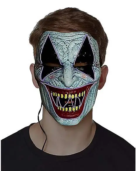 Spirit Halloween Laughing EL Wire Riot Clown Half Mask 5 Spirit Halloween Laughing EL Wire Riot Clown Half Mask - Image 3