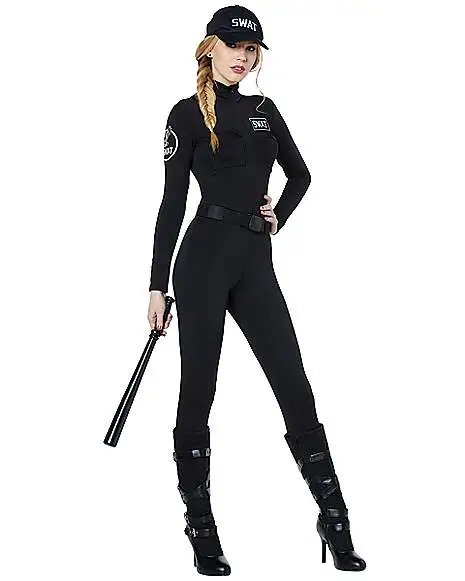 Spirit Halloween Adult SWAT Catsuit Costume 3 Spirit Halloween Adult SWAT Catsuit Costume