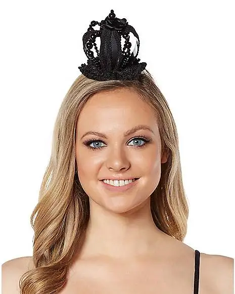 Spirit Halloween Black Queen Crown Fascinator 3 Spirit Halloween Black Queen Crown Fascinator