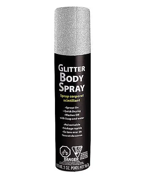 Spirit Halloween Silver Glitter Body Spray 3 Spirit Halloween Silver Glitter Body Spray