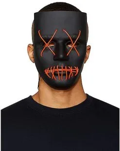 Spirit Halloween Light Up EL Wire X Eyes Mask