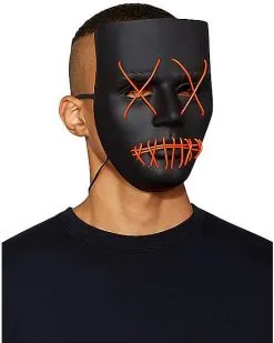 Spirit Halloween Light Up EL Wire X Eyes Mask -SPIRIT HALLOWEEN Sales 01390046 c