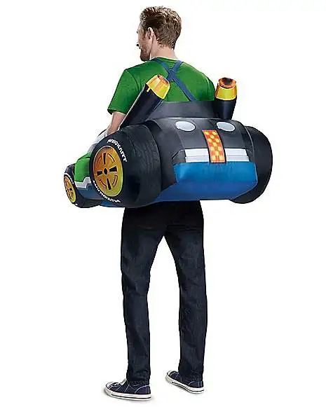 Spirit Halloween Adult Luigi Kart Inflatable Costume - Mario Kart 4 Spirit Halloween Adult Luigi Kart Inflatable Costume - Mario Kart - Image 2