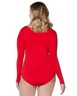Spirit Halloween Long Sleeve Red Bodysuit -SPIRIT HALLOWEEN Sales 01394188 b