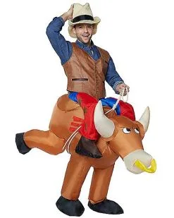 Spirit Halloween Adult Bull Rider Inflatable Costume