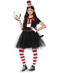 Spirit Halloween Kids Cat In The Hat Dress Costume - Dr. Seuss -SPIRIT HALLOWEEN Sales 01406982 b