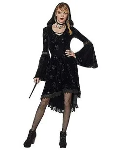 Spirit Halloween Celestial Coven Hooded Velvet Dress
