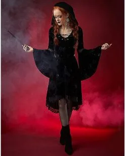 Spirit Halloween Celestial Coven Hooded Velvet Dress 9 Spirit Halloween Celestial Coven Hooded Velvet Dress -SPIRIT HALLOWEEN Sales 01428283 c