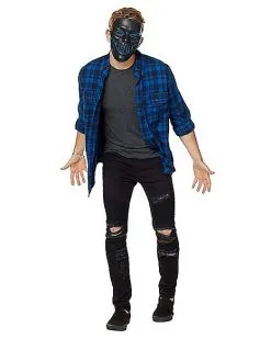 Spirit Halloween Black And Blue EL Wire Half Mask -SPIRIT HALLOWEEN Sales 01429216 c