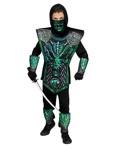 Spirit Halloween Kids Green Dragon Ninja Costume - Deluxe 3 Spirit Halloween Kids Green Dragon Ninja Costume - Deluxe