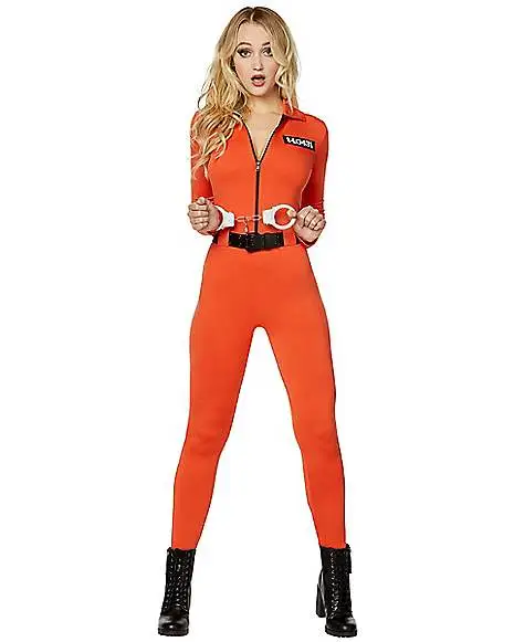 Spirit Halloween Adult Prisoner Catsuit Costume 3 Spirit Halloween Adult Prisoner Catsuit Costume