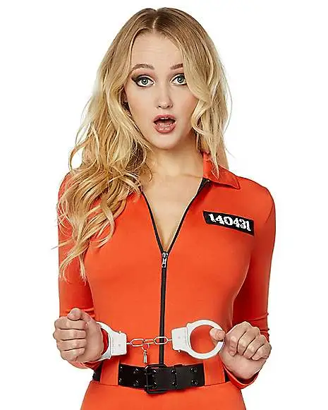 Spirit Halloween Adult Prisoner Catsuit Costume 5 Spirit Halloween Adult Prisoner Catsuit Costume - Image 3
