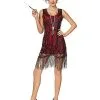 Spirit Halloween Adult Burgundy Beaded Flapper Dress 2 Spirit Halloween Adult Burgundy Beaded Flapper Dress -SPIRIT HALLOWEEN Sales 01470491 a