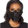 Spirit Halloween Black Skeleton Sequin Half Mask -SPIRIT HALLOWEEN Sales 01473255 a