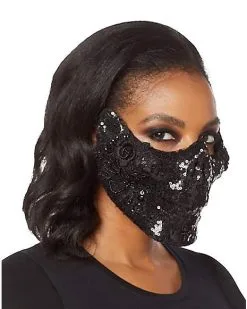 Spirit Halloween Black Skeleton Sequin Half Mask 7 Spirit Halloween Black Skeleton Sequin Half Mask -SPIRIT HALLOWEEN Sales 01473255 c