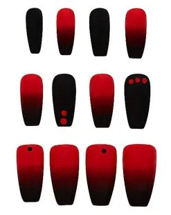 Spirit Halloween Red And Black Press On Nails
