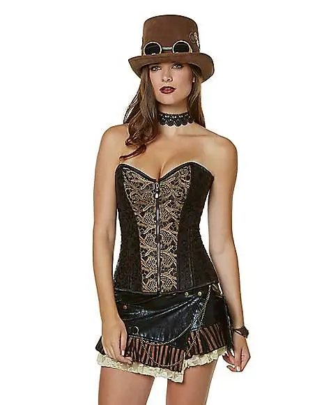 Spirit Halloween Applique Steampunk Corset 3 Spirit Halloween Applique Steampunk Corset