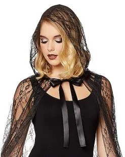 Spirit Halloween Adult Black Lace Cape 7 Spirit Halloween Adult Black Lace Cape -SPIRIT HALLOWEEN Sales 01479922 c