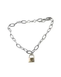Spirit Halloween Punk Padlock Chain Necklace