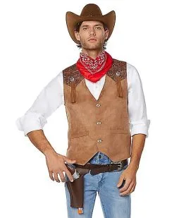 Spirit Halloween Adult Western Cowboy Plus Size Costume Kit -SPIRIT HALLOWEEN Sales 01492743 c
