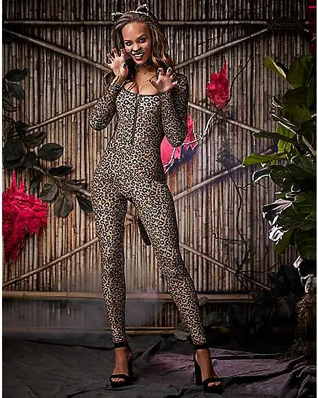Spirit Halloween Adult Cheetah Catsuit Costume 3 Spirit Halloween Adult Cheetah Catsuit Costume