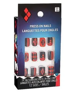 Spirit Halloween Kids Harley Quinn Press On Nails - DC Comics -SPIRIT HALLOWEEN Sales 01497734 c