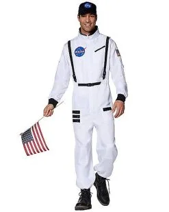 Spirit Halloween Adult White NASA Jumpsuit