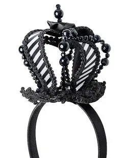 Spirit Halloween Black And White Mini Queen Crown Headband -SPIRIT HALLOWEEN Sales 01503283 c