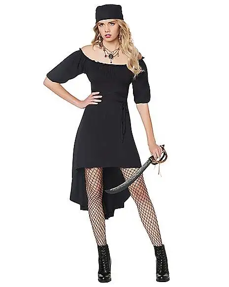 Spirit Halloween Adult Black Peasant Dress 3 Spirit Halloween Adult Black Peasant Dress