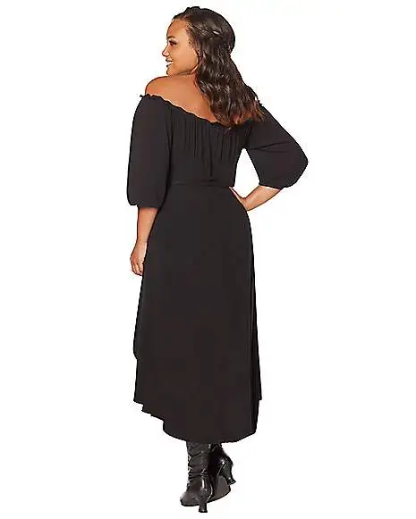 Spirit Halloween Adult Black Peasant Plus Size Dress 4 Spirit Halloween Adult Black Peasant Plus Size Dress - Image 2