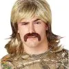 Spirit Halloween Blond Mullet Wig With Mustache -SPIRIT HALLOWEEN Sales 01509983 a