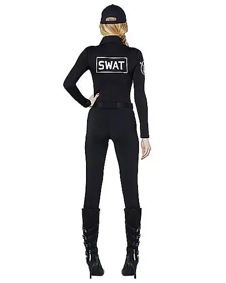 Spirit Halloween Adult Swat Catsuit Plus Size Costume 4 Spirit Halloween Adult Swat Catsuit Plus Size Costume - Image 2