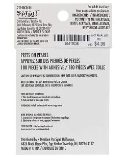 Spirit Halloween White Press On Pearls 7 Spirit Halloween White Press On Pearls -SPIRIT HALLOWEEN Sales 01517036 c