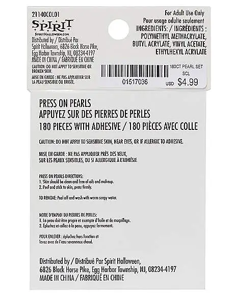 Spirit Halloween White Press On Pearls 5 Spirit Halloween White Press On Pearls - Image 3