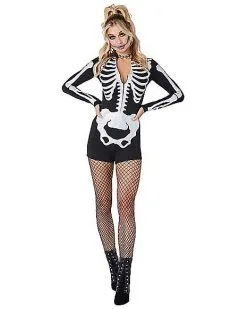 Spirit Halloween Adult Skeleton Romper