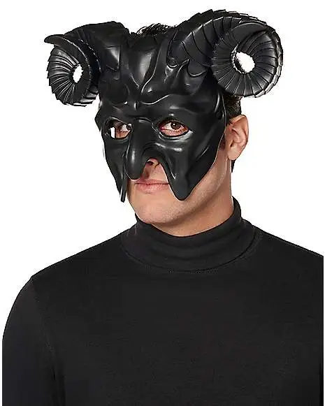 Spirit Halloween Black Horror Devil Half Mask 4 Spirit Halloween Black Horror Devil Half Mask - Image 2