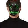 Spirit Halloween Light Up EL Wire Green Stitched Black Half Mask -SPIRIT HALLOWEEN Sales 01548692 a