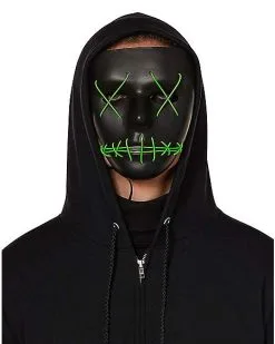 Spirit Halloween Light Up EL Wire Green Stitched Black Half Mask 6 Spirit Halloween Light Up EL Wire Green Stitched Black Half Mask -SPIRIT HALLOWEEN Sales 01548692 b