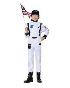 Spirit Halloween Kids White Astronaut Jumpsuit Costume - NASA