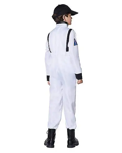 Spirit Halloween Kids White Astronaut Jumpsuit Costume - NASA 4 Spirit Halloween Kids White Astronaut Jumpsuit Costume - NASA - Image 2