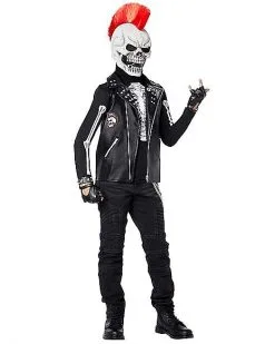 Spirit Halloween Kids Dark Rebel Punk Skeleton Costume