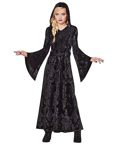 Spirit Halloween Kids Black Hooded Dress 3 Spirit Halloween Kids Black Hooded Dress